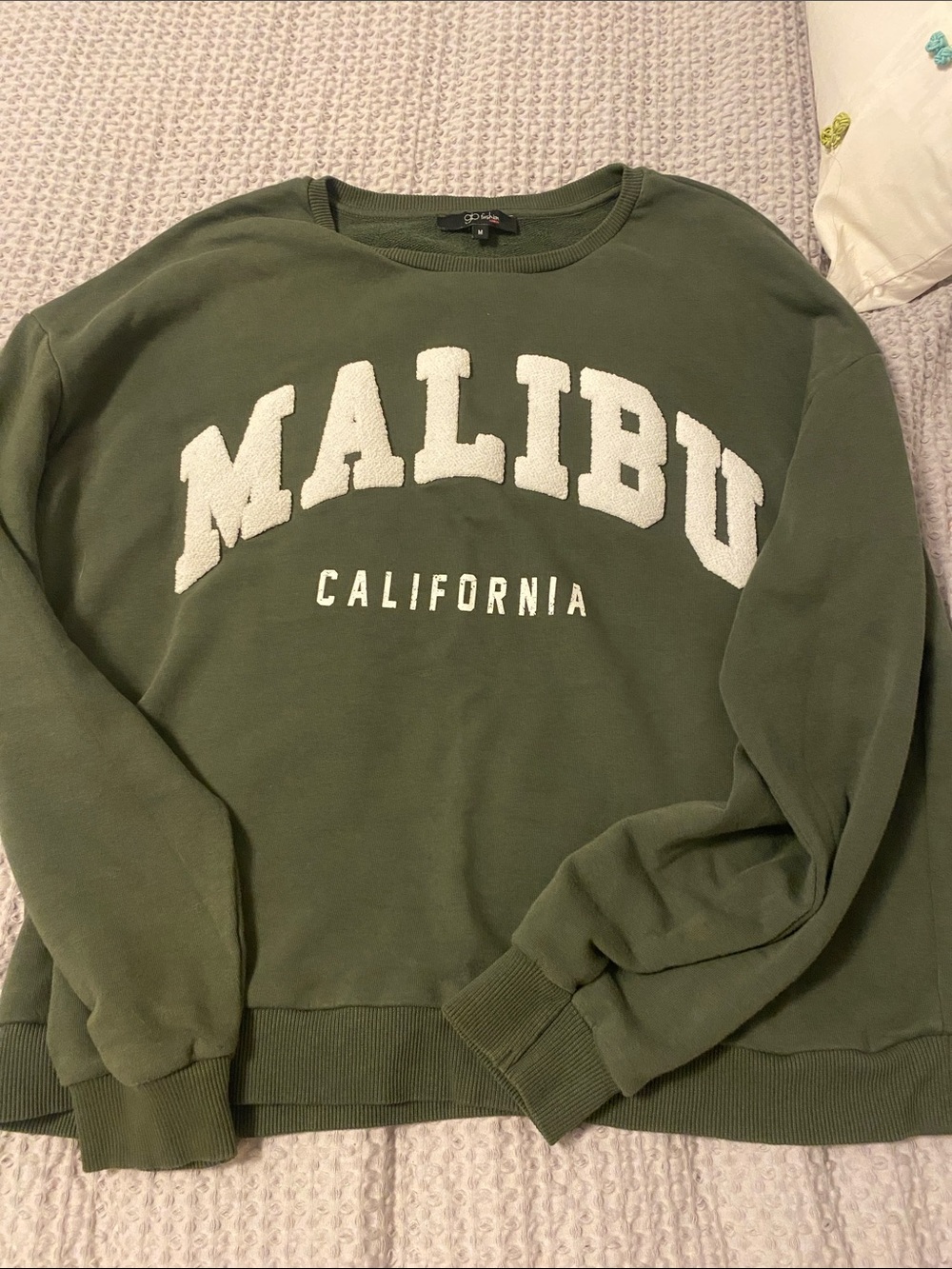 Malibu California Crewneck Sweatshirt - Olive Green